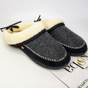 NWT Kooba Black and Grey Slippers Soft Sherpa Lined Small Size 5 to 6